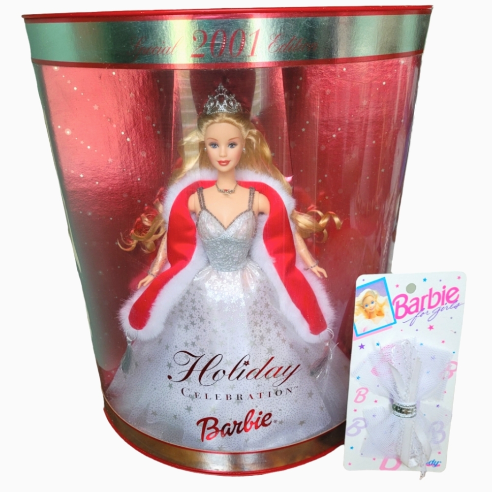 Vintage 2001 Holiday Celebration Special Edition Barbie New in Sealed Box + Bow